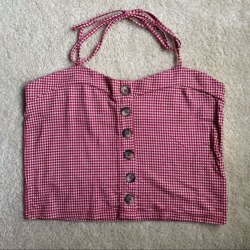 AMERICAN EAGLE Checkered Crop Top